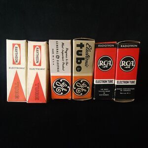 Mixed Lot Of 6 New Vintage RCA GE Raytheon Electronic Vacuum Tubes w/ Boxes